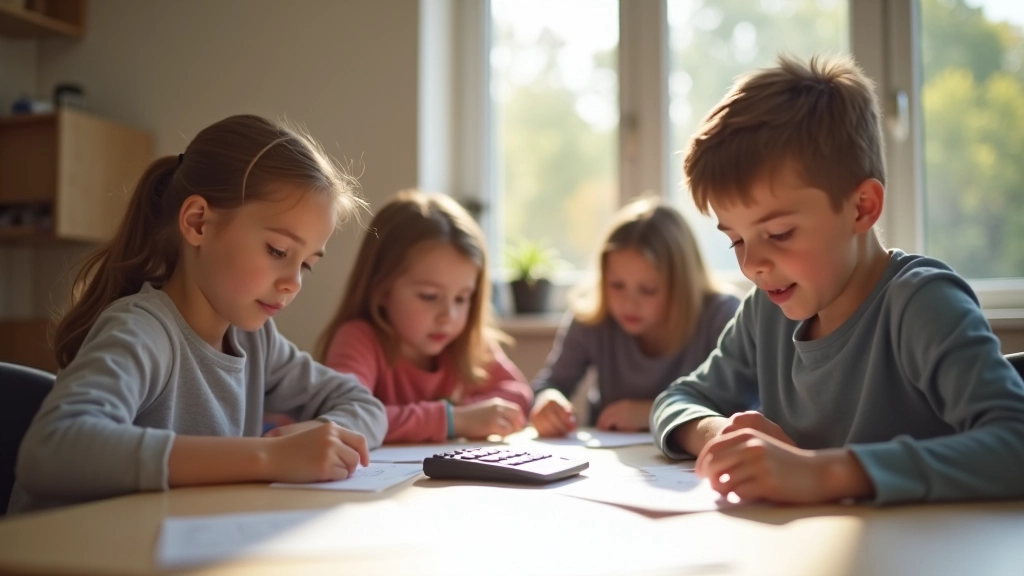 Kinder und Jugendliche arbeiten an einem Taschengeld-Budget-Projekt