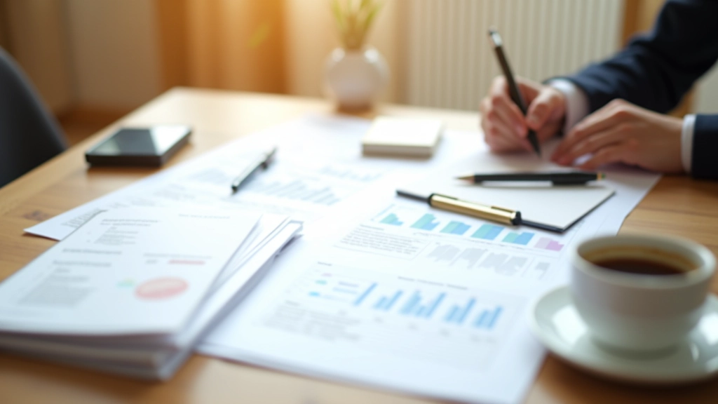 Finanzielle Dokumente und Berichte auf einem professionellen Arbeitsplatz